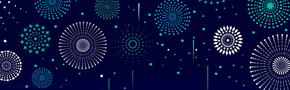 Illustration of fireworks celebrating sales enablement category leader awards